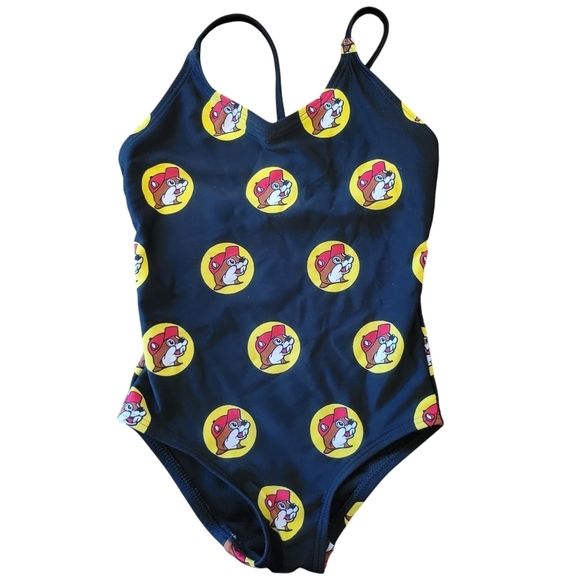 Buc-ee's Other - Buc-ee's Black Spagetti Strap One-piece Novelty Bathing Suit Girl's Size 3T